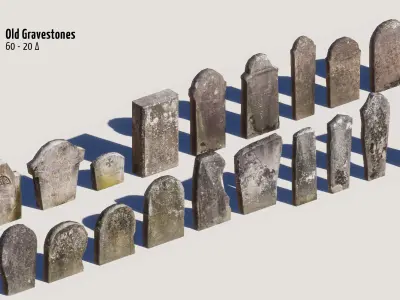 Old Cemetery Pack Low-poly 3D model