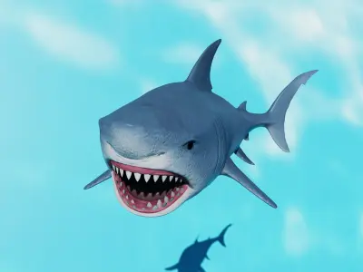 Shark package Low-poly 3D model