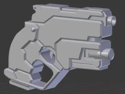 Tiny sci-fi gun Low-poly 3D model