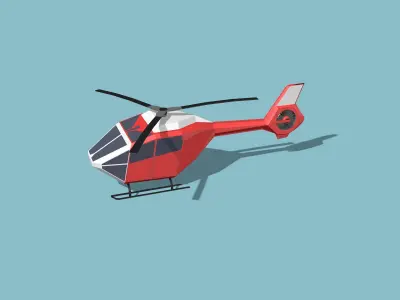 helicopter Low-poly 3D model buy