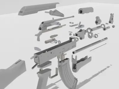 ak-47 rifle 3D model buy