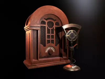 Vintage Radio Transmitter Low-poly 3D model