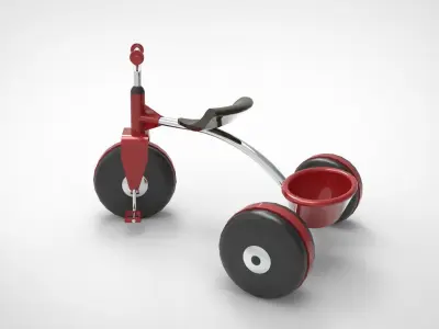 Kids Bicycle Low-poly 3D model