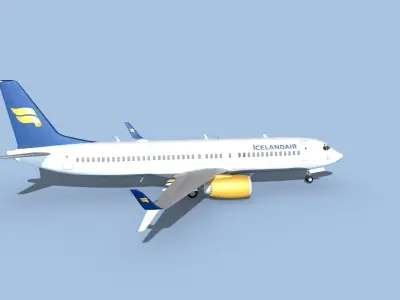 Boeing 737-800 Max Icelandair 3D model