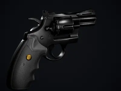 Magnum 357 Revolver Low-poly 3D model