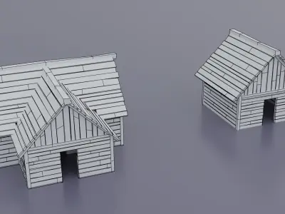 Fishermens buildings Free low-poly 3D model