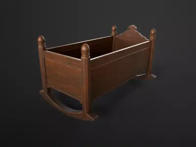 Vintage cradle Low-poly 3D model