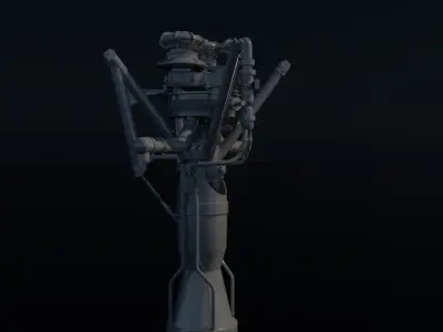 X405 Rocket engine Low-poly 3D model