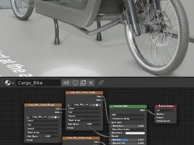 Cargo Bike Carbon Low-Poly and Rigged Version  Low-poly 3D model