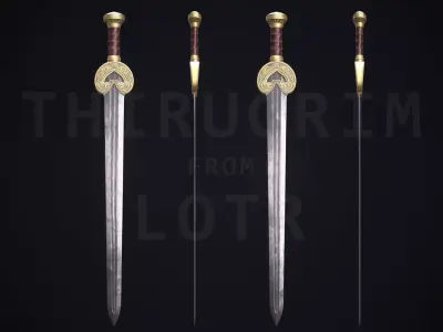 herugrim sword from The lord of the rings Low-poly 3D model