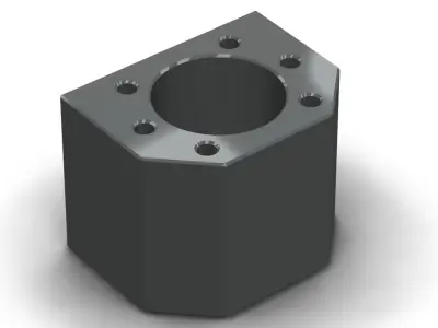 DSG16H metal block with holes 3D model