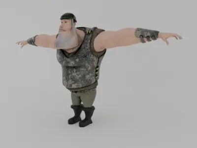 Mega Egyptian Soldier  Low-poly 3D model