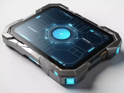 Futuristic Data Pad with Cracked Screen 3D model
