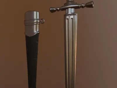 knife-02 sword Low-poly 3D model