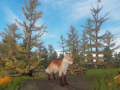 Low Poly Game Ready Wild Fox  Low-poly 3D model