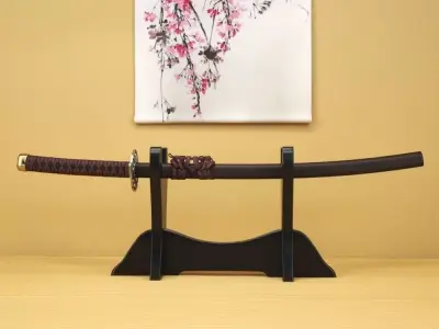 Japanese Katana - High Poly 3D model