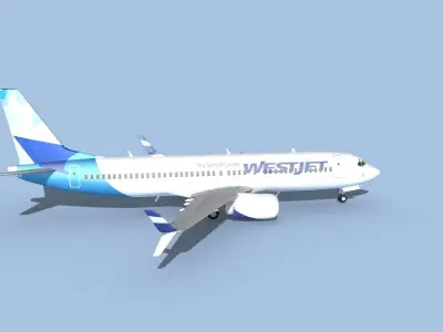 Boeing 737-800 Max WestJet 3D model