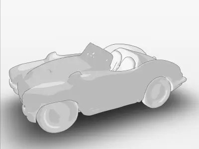 Classic Convertible Cartoon Car Free 3D model