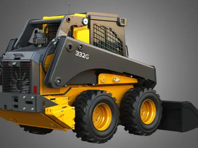 332G Skid Steer Loader with Forestry Package - Bucket 3D model