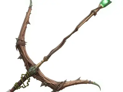 Sylvan Thorn-Caster Recurve Bow Low-poly 3D model