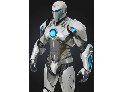 Futuristic Robot Android Low-poly 3D model