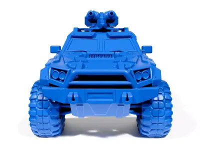Post-apocalyptic off-road vehicle 3D print model