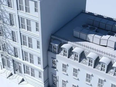 Commercial Building Facade 02 3D model