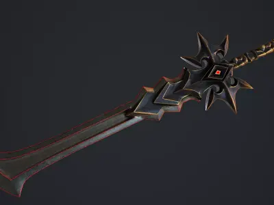 Fantasy Sword 5 3D Model Low-poly 3D model