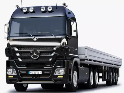 Mercedes Benz Actros Trailer Truck 3D model