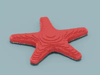 Voxel Starfish Low-poly 3D model