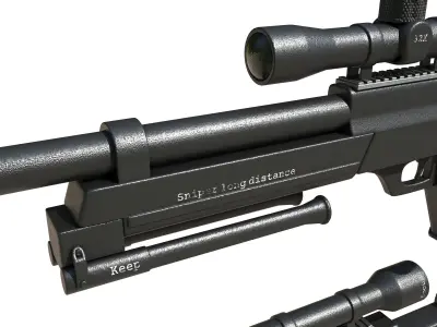 sniper 1 three air rifles 3D model