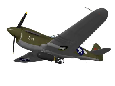 Curtiss P-40N Warhawk 3D model buy