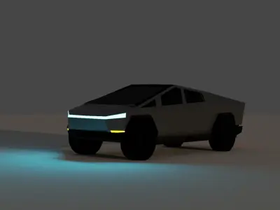 Tesla Cybertruck Low poly version Low-poly 3D model