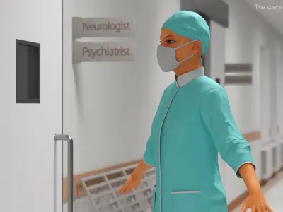  Invisible Medical Coat Outfit with Mask Cap Mint 