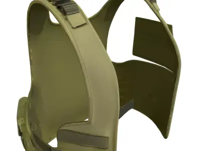 Realistic Tactical Vest Plate Carrier Low-poly 3D model