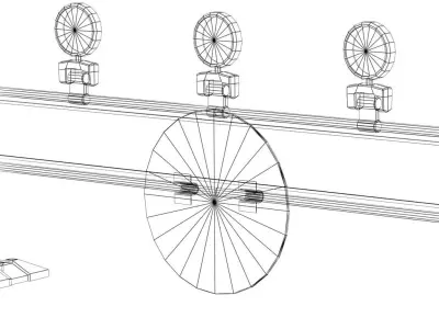 Barriers traffic barrier with two lights 3D model