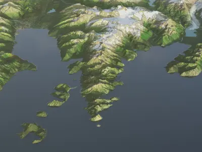 Kenai Fjords Alaskan glacier national park 3D model
