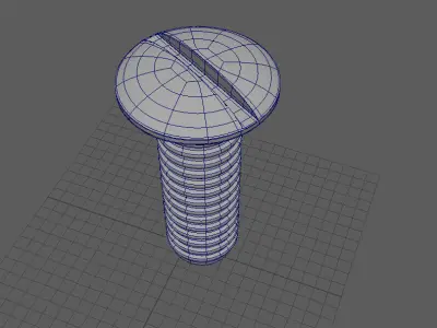 High-Quality steel Screw 3D model