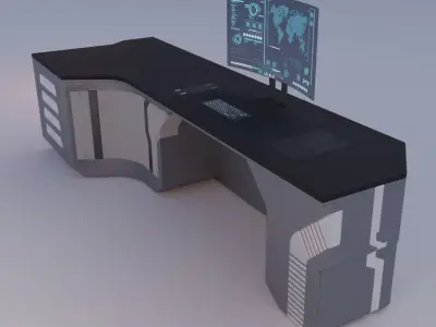SCI-FI Desk Free low-poly 3D model