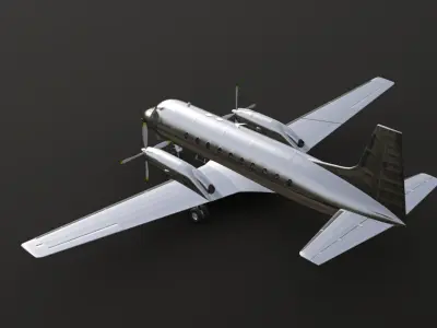 Hawker Siddeley HS 748 Clean Livery  Low-poly 3D model
