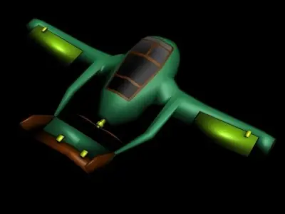 Cartoon AirPlane 2 Low-poly 3D model