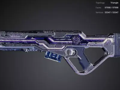 Futuristic Gun 3D model 4