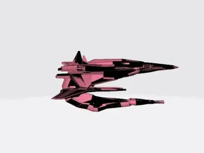 Starfighter Kraken spaceship jet aircraft Low-poly 3D model