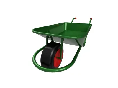 Wheelbarrow Low-poly 3D model 5