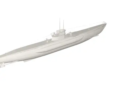 Military Ship submarine 3D model