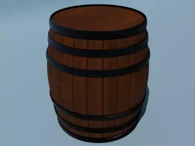 Barrel wooden Low-poly 3D model order