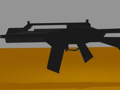 Heckler and Koch G36C Riffle tactical wargaming Low-poly 3D model