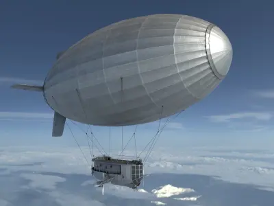 Airship Game Ready  Low-poly 3D model