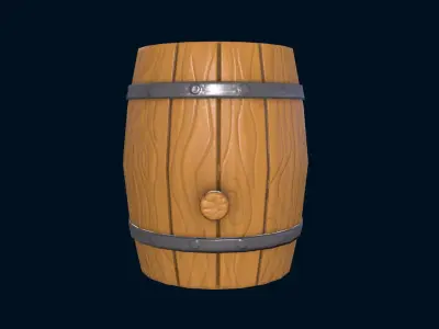 Barrel wooden Free low-poly 3D model buy