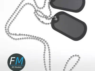 Dog tags 3D model purchase
